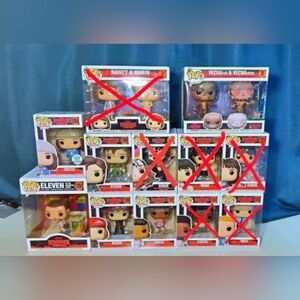 Funko Stranger Things Lot Eleven Eddie Mike Lucas Nancy Steve Joyce Robin Vecna